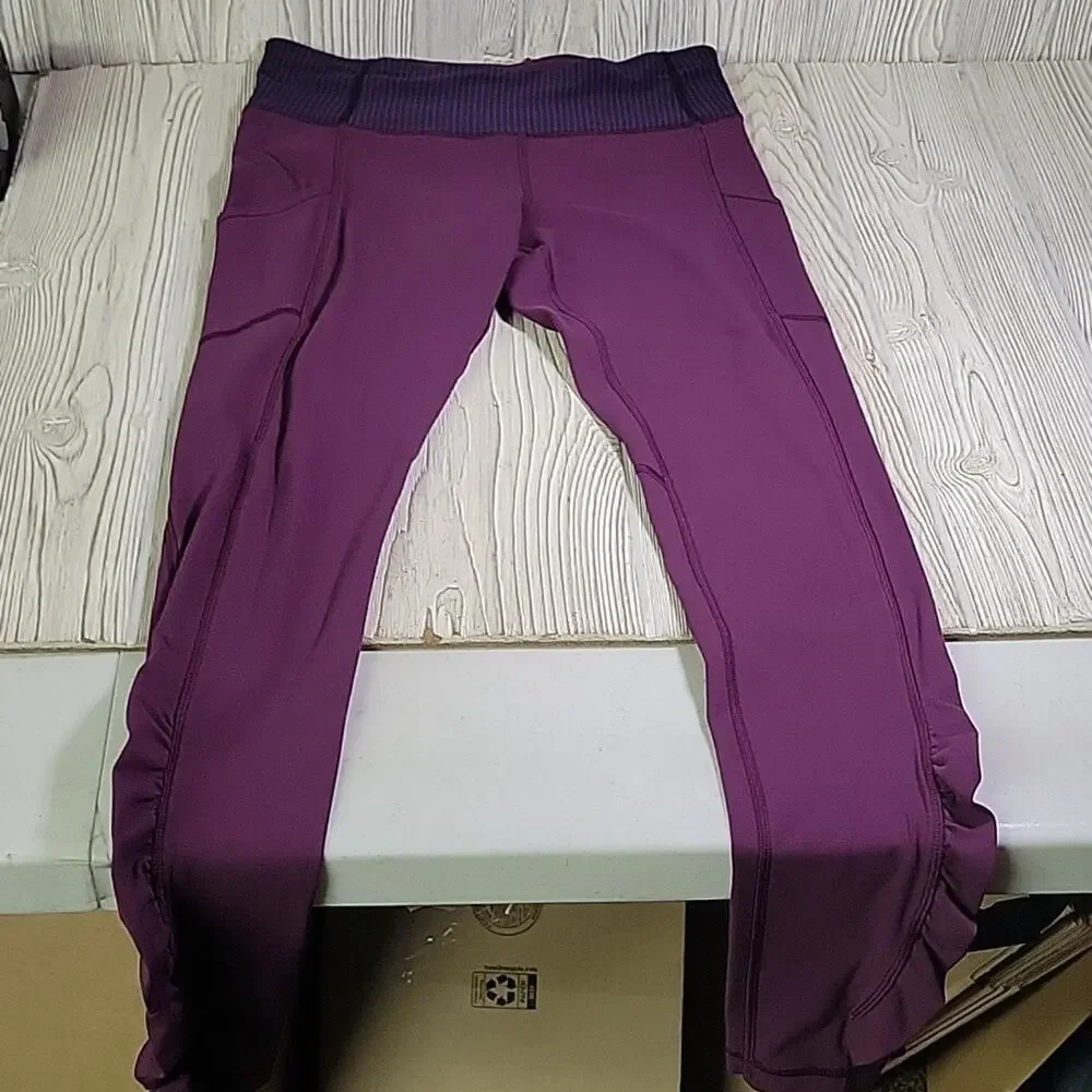 Lululemon Full Length Side Pocket Leggings Plum Womens Size 6 - Picture 10 of 10